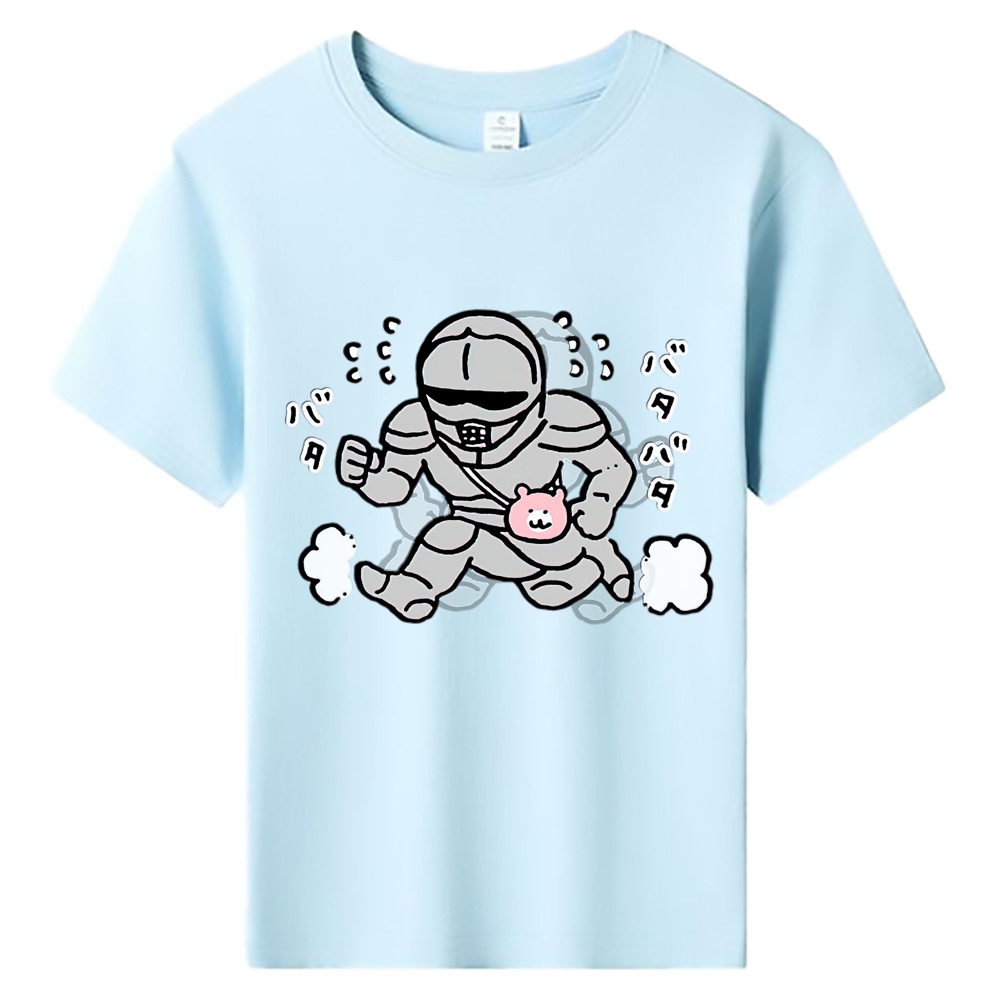 （画像用） ちいかわ 労働の鎧さん Chii-kawa Mr. Armor of Labor 綿100％キッズTシャツ（フロントプリント）